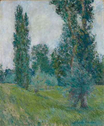 Landschap met populieren in Giverny door Blanche Hoschede Monet